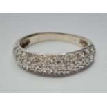 18ct white gold diamond half eternity ring, weight 2.6g and size L