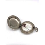 Vintage Hygrometer in White Metal Watch type Case