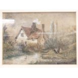 Pastel drawing of a country house by J.S. Adams 1876 42 x 36cm.