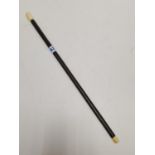 19th century British Army non-commissioned officer parade stick with Ivory handle & tip probably