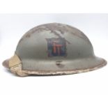 WW2 British ?Tommy? Helmet & Liner with painted insignia of the 50th Northumbrian Infantry Division.