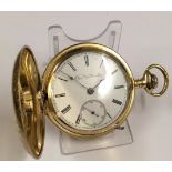 Antique Elgin GM Wheeler full hunter Pocket watch , working , lever set . Stag case