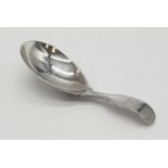 A rare George Adams early Victorian short handled silver caddy spoon, exceptional condition clear