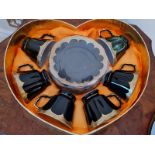 Oriental tea set in heart shaped presentation box (as new, never used)