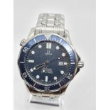 OMEGA Seamaster gent watch with navy face and blue bezel 42mm case