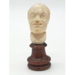 17th century ivory carved European seal, 8cm tall