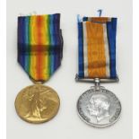 Pair of WW1 medals awarded to private F.X.Watkins M282551 of the A.S.Corps. 1x Great war medal in