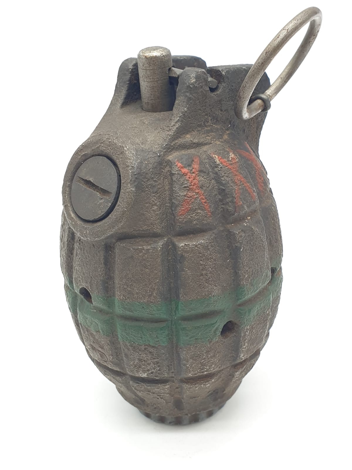 INERT Semi Relic WW2 British No 36 Mills Grenade. Maker: S I P?