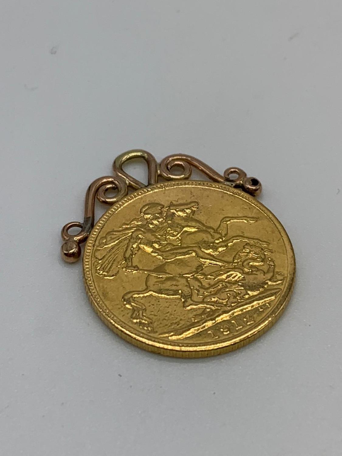 1912 Sovereign 9ct Gold Pendant Setting 8.5g