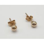 9ct gold pair of stud earrings, dainty and delicate form gift boxed