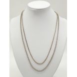 2x silver chains, weight 17.3g. Belcher chain 50cm long, twisted chain 45cm long