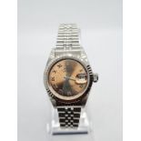 ROLEX Datejust ladies watch, rose gold face and steel strap, 22mm case 1997 comes with original