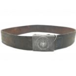 WW2 German Army Leather Belt & Buckle.