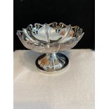 A quality vintage silver bon bon dish having panelled baluster base in trumpet form, the dish having