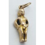 9ct CHARM/PENDANT of the Dutch Manneken Pis. 2g