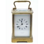 Brass Eight Day Carriage Clock by Allen & Daws of Norwich; complete with winding key; full working