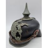 WW1 1915 Model Württemburg Pickelhaube. Nice markers mark.