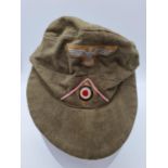 WW2 German 3rd Reich Africa Corps Enlisted Mans-NCO?s M40 Overseas Cap. Makers mark inside. Size 57.