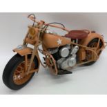 Model of an Indian motor bike used by the American military in WW2, 40x17cm approx