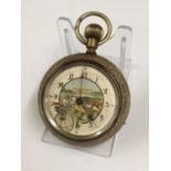 Vintage penny farthing automaton pocket watch (AF) watch ticks for short time shaken the cyclists
