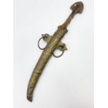 Early 19th century Koummya North African, Arab dagger mounted in brass. 40cm long.