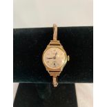 Vintage 9ct gold ladies wrist watch by J. W. Benson. 1920`s - 1930`s. Having hallmark to case and