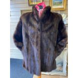 Brown Mink Fur Jacket. Good condition with fur clips. M/L Size.