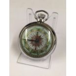 Vintage spinning horse racing pocket watch game WORKING , when wound the mechanical arm spins around