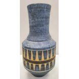 Blue Vintage Troika Vase, Height 26cms.