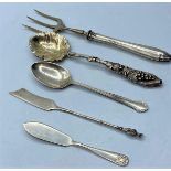 5 pieces of silver cutlery, weight 101g