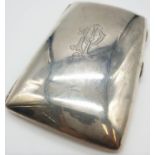 Edwardian John Millward Banks, Sterling Silver Cigarette Case Box with engraving on front,