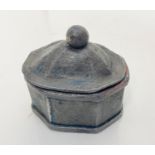 Unusual early lead trinket box, 8x6cm