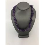 amethyst necklace with copper clasp; around 18inches, 32.20g