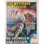 A FILM POSTER of ' Les Mysteres D'asylum', 54x35 cms, nominated for the Golden Raspberry Awards