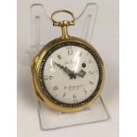 Antique circa 1700s 18ct solid gold & diamonds verge fusee pocket watch, antique 18k hallmark on