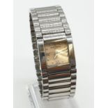 Baume and Mercier Ladies watch, Square Cream Face, Tank Style, all metal strap, 21mm x 21mm