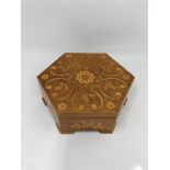 wooden box in hexagonal shape, 8cm each side, 58mm height