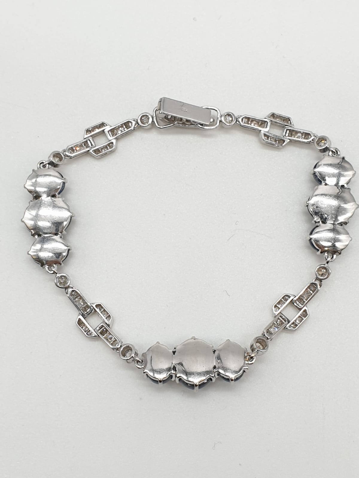 Sapphire and diamond bracelet set in 18ct white gold, weight 15.53g and 19.5cm long approx. Bigger - Image 3 of 4