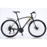 Commuting road bicycle 21 speed Shimano gears with 700c wheels in yellow and black (as new, never