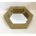 Contemporary designer hexagonal mirror. 30cm diameter