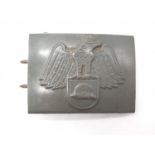 German Stahlhelm belt buckle. This is the rarer model having the eagle over the shield and helmet.