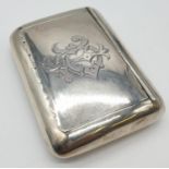 Antique Silver Snuff/Card box. Hallmarked to William M Hayes, Birmingham 1900. Length 8.5cm.