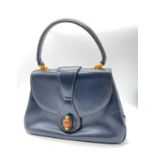 Vintage Gucci styled navy blue handbag. Fair condition for age.
