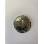 Silver 1967 Canadian flying goose silver dollar, fine condition.