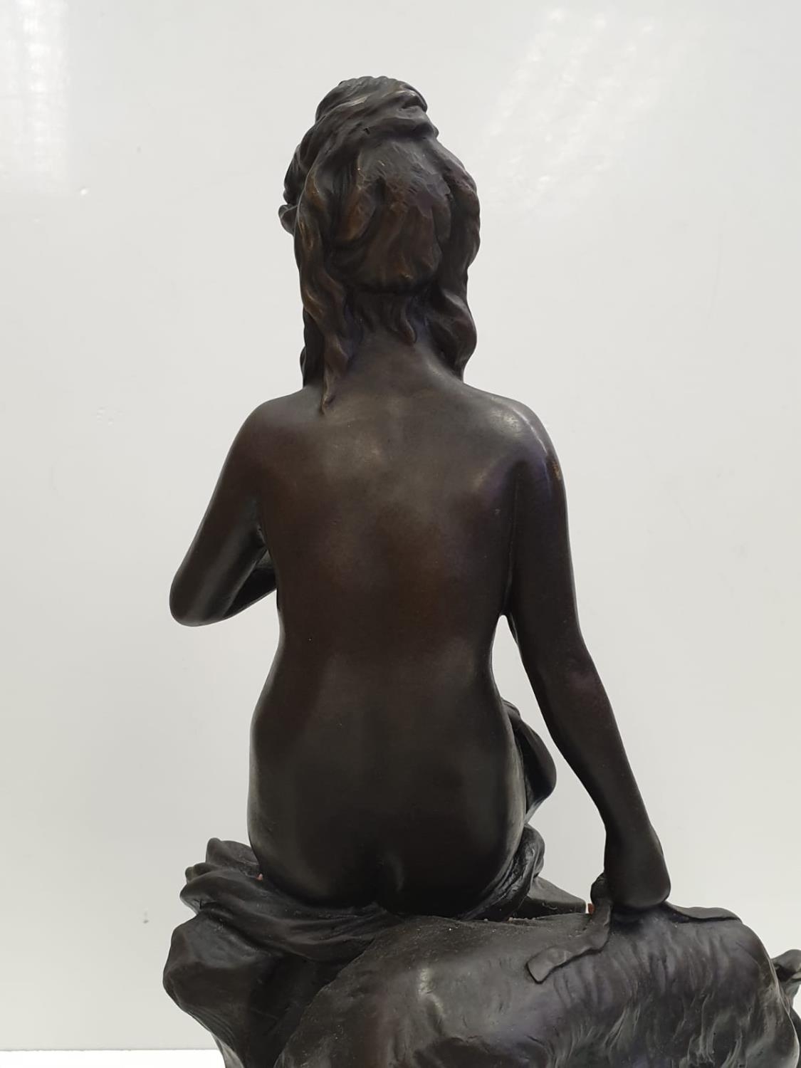 Bronze Pierre Julien figurine on plinth. 'Amalthea and Jupiter's Goat'. Height 45cm. Weight 9.7kg - Image 13 of 27