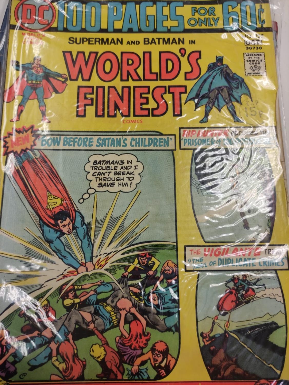 7 individually wrapped vintage DC comics, including 'World's Finest'. - Image 6 of 18