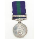 General Service Medal 1918-62 with S.E Asia 1945-46 Bar. Crudely re-stamped to an Indian Soldier.