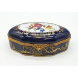 Highly decorated Trinket Box (maybe French), with small surface crack, 16x9cms