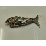 Mother of Pearl articulated fish. 15cm in length, weight 78g.