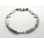 Silver MUM heart designed bracelet, 18cm long and weight 11.4g aaprox